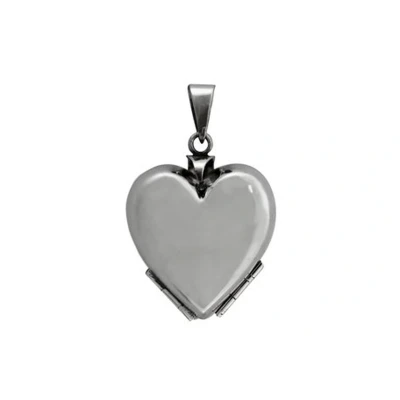Afbeelding van Zilveren Foto medaillon Hart glad ketting hanger