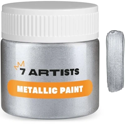 Afbeelding van 7 Artists Metallic Acrylverf 50 ml Platinum Ambachten Acryl Tempera Professionele Acrylkleuren