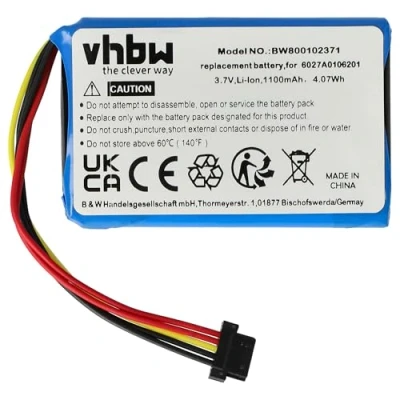 Afbeelding van vhbw Accu compatibel met Tomtom Go 5200 navigatieapparaat (1100 mAh, 3,7 V, Li Ion)