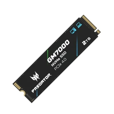 Afbeelding van Acer Predator GM7000 NVMe Gen4 Gaming SSD 2TB, PCIe 4.0, M.2 2280, met DRAM cache, leessnelheid tot 7400 MB/s, PS5 compatibel, interne solid state drive voor laptop en desktop pc BL.9BWWR.106