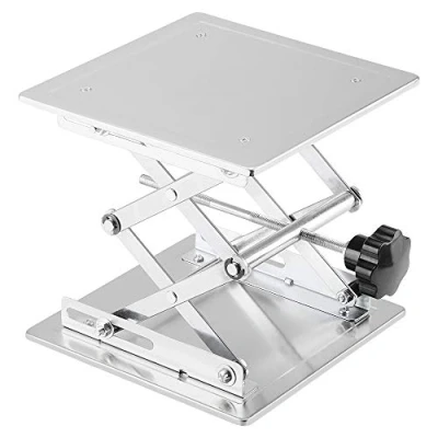 Afbeelding van Labasics 8 x inch Lab Schaarkrik, 200 mm Roestvrij Stalen Laboratoriumsteunkrik Platform Laboratoriumlifttstafel Uitbreidbaar Hefhoogte Bereik van 80 tot 280 mm, Draaggewicht 15 KG