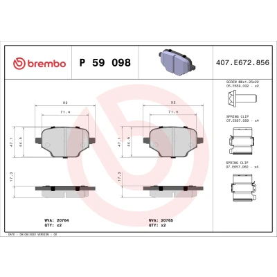 Afbeelding van Brembo Remblokset P 59 098