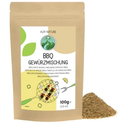 Afbeelding van BBQ kruidenmix 100g van Alpi Nature, kruiden, barbecue kruidenmix, rub, marinade, steak kip vlees kruiden