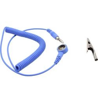 Afbeelding van QUADRIOS GmbH ESD bescherming spiraalkabel aardingskabel 10 mm drukknop 1,8 m EN adapter professionele antistatische accessoires (norm 61340 5 1)