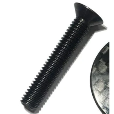 Afbeelding van 2 stuks Titanium schroef M6 x 35 verzonken kop zwart voor stuurset.