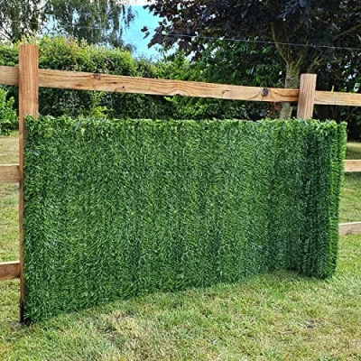 Afbeelding van True Products Evergreen Kunstmatige Conifer Hedge Plastic Privacy Screening Tuinhek 1m Hoog x 3m Lang, Groen
