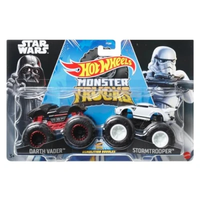 Afbeelding van Hot Wheels Monster Trucks dubbele sloop metalen auto&#039;s 1/64 Darth Vader versus Stormtrooper
