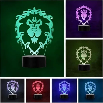 Afbeelding van LED lamp, videospelletjes World of Warcraft Alliance, kleurverandering, USB nachtlampje en decoratie