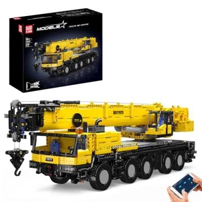 Afbeelding van Mould King 17073 Engineering LTM Kraan, All Terrain Afstandsbediening Bouwkraan Machine Modellen voor Liefhebbers van Kraan Bouwset (3218 Onderdelen)
