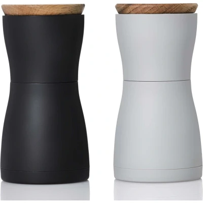 Afbeelding van Peper en zoutmolen AdHoc Twin Mini Zwart Grijs 13,3 cm