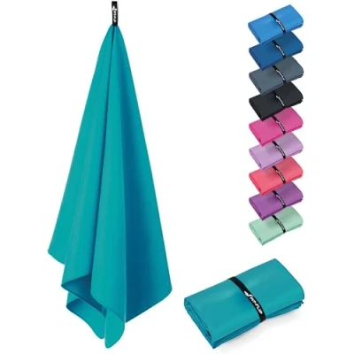 Afbeelding van Fit Flip Microvezel handdoeken compact, ultralicht &amp; sneldrogend de perfecte sporthanddoek, strandlaken en reishanddoek (1x 50x30cm, Petrol Blue)