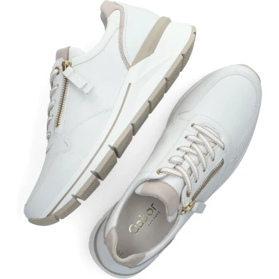 Afbeelding van Gabor 587 Lage sneakers Leren Sneaker Dames Wit Maat 39