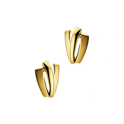 Afbeelding van Geelgouden Oorknoppen poli/mat 4011573 Oorbellen horloge Goudkleur