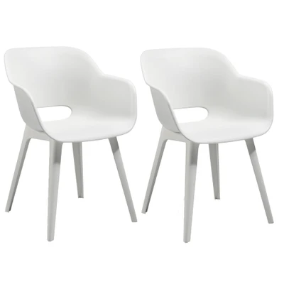 Afbeelding van Allibert Tuinstoel Akola wit (2 stuks)