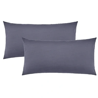 Afbeelding van NatureMark 2 pack jersey kussensloop kussenslopen zijslaper nekkussen vele maten en kleuren OEKO TEX (40 x 80 cm, antraciet grijs)