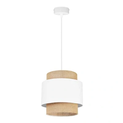 Afbeelding van Light Home Pendellamp BOHO Moderne Hanglampe voor Woonkamer, Slaapkamer Eetkamer en Keuken E27 Metalen Hanglamp met Stoffen kap Klassiek 1 Lichtbron Wit Jute