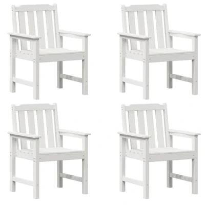 Afbeelding van vidaXL Tuin Eetstoelen 4 stuks Wit 65,5x55,5x88 cm HDPE