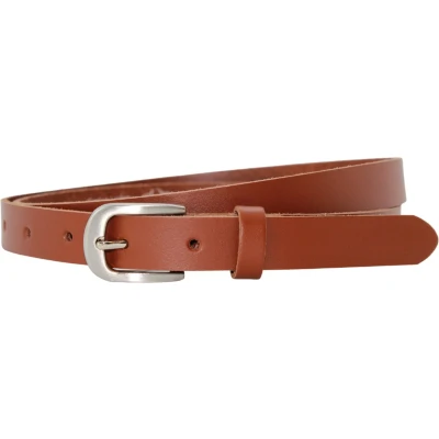 Afbeelding van Smalle Riem cognac Dames smal Taillemaat 110 Leren 2cm breed