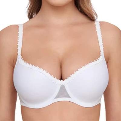 Afbeelding van SUSA Wiesn Zauberber Dirndl BH I beugel push up beha met bijzonder volumineuze cups eenvoudig design voor een adembenemend decolleté, wit (wit 003), 90B