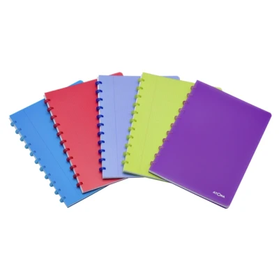 Afbeelding van 10x Schrift Atoma A5 lijn 144blz 90gr PP transparant assorti