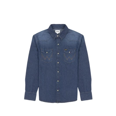 Afbeelding van Wrangler 27MW Overhemd, Heren, Maat: XXL, Blau