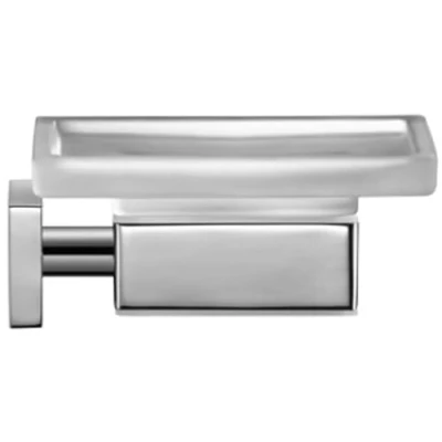 Afbeelding van Duravit Karree zeepschaal matglas wandmodel chroom
