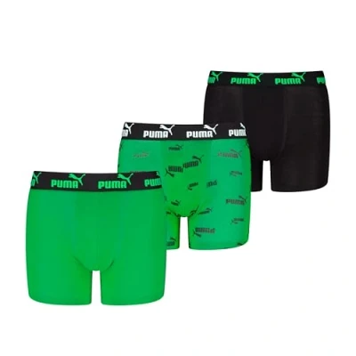Afbeelding van PUMA Jongens Elements Boxer (3 pack), zwart/groen., 122 128