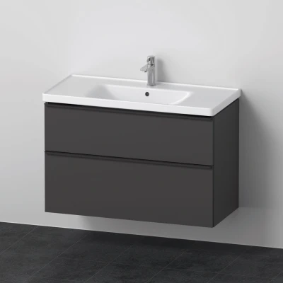 Afbeelding van Duravit D Neo meubelset m. wastafelonderbouwkast 2 laden softclose 100x20x48cm incl. wastafel grafiet mat