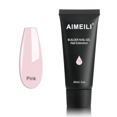 Afbeelding van AIMEILI Roze Builder Nail Gel Extension Base Nagellak UV LED Gellack Soak Off Enhancement voor Nagels Gebouw, Versterking 30ml