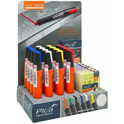 Afbeelding van Pica Display markeerstift Rond Blauw/Wit/Geel/Rood
