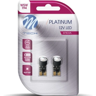 Afbeelding van M Tech Led W5W 12V Platinum 1x diode Canbus Wit Set