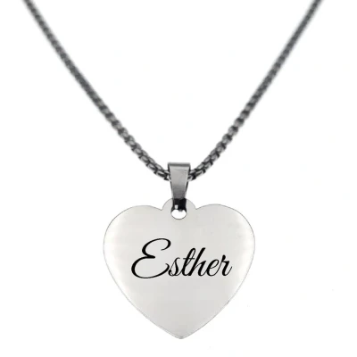 Afbeelding van Ketting Hart Met Naam Esther Zilver
