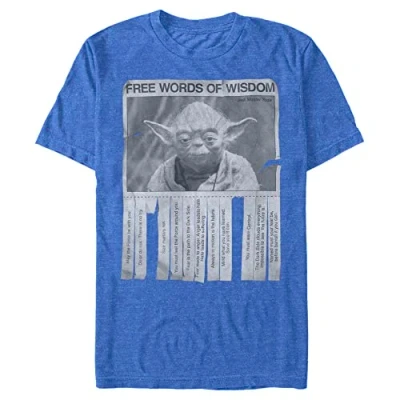 Afbeelding van Star Wars Woorden van wijsheid T shirt voor heren, ondoorzichtig, Premium Royal Heather, M