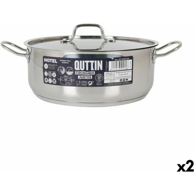Afbeelding van Kookpot met Deksel Quttin Hotel Staal Ø 28 x 11 cm (2 Stuks)