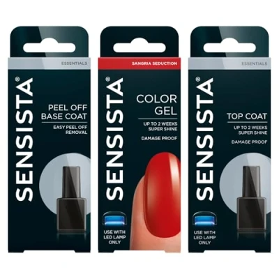 Afbeelding van Sensista Sangria Seduction Peel Off Set Gellak Voordeelset Rood Gel nagellak voor LED lamp 3 stuks