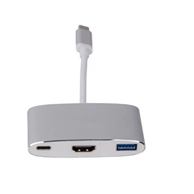 Afbeelding van LMP USB C 3.1 naar (HDMI, 3.0, 3.70 cm), Data + Video Adapter, Wit, Zilver