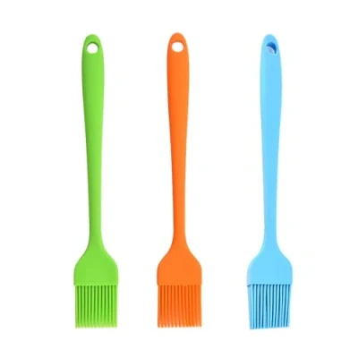Afbeelding van Bakborstel, 3 stuks siliconen kookborstel, gebakborstels, BBQ rijgborstel, voor grillen, bakken, koken