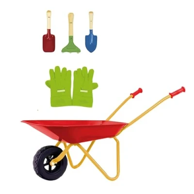 Afbeelding van Theo Klein 7669 Kinderkruiwagen met toebehoren I Van metaal, belastbaar tot 10 kilo Incl. robuust kindertuingereedschap Speelgoed voor kinderen vanaf 3 jaar