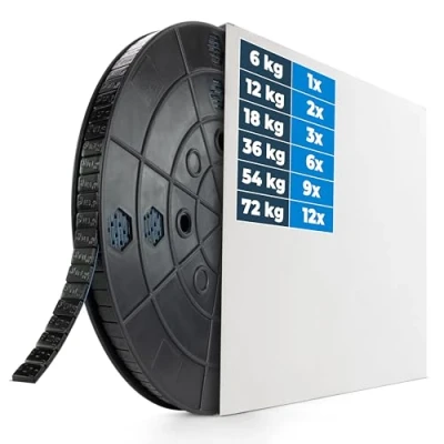 Afbeelding van HASKYY 6 kg rol kleefgewichten zwart balanceergewichten repen 5 g * 1200 5g staalgewichten