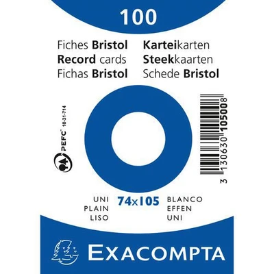 Afbeelding van Steekkaart bristol effen niet geperforeerd 74x105mm Exacompta