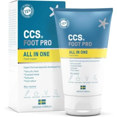Afbeelding van CCS All in One voetcrème 100 ml voor gebarsten hielen, droge huid en eeltplekken vochtinbrengende crème ontwikkeld zeer voeten, eelt voetgeur