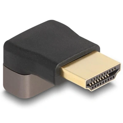 Afbeelding van Delock HDMI Adapter Stecker zu Buchse 90 oben gewinkelt 8K 60 Hz grau