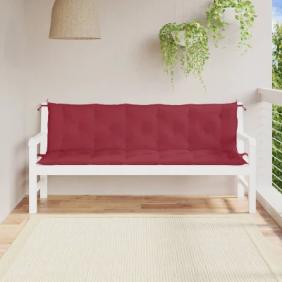 Afbeelding van Tuinbankkussens 2 st 180x50x7 cm oxford stof wijnrood