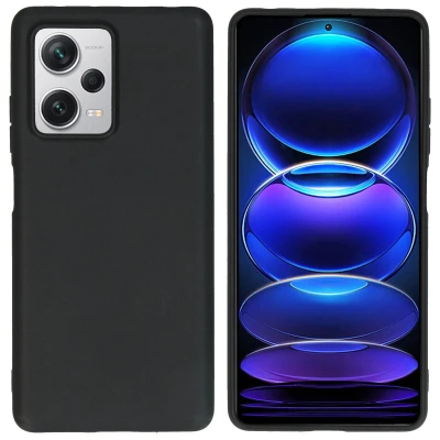 Afbeelding van Xiaomi Redmi Note 12 Pro Plus Hoesje Siliconen en TPU (zacht) iMoshion Softcase/Backcover Zwart Telefoonhoesje