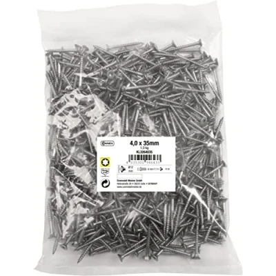 Afbeelding van Connex KL3264035 Universele schroeven 4,0 x 35 mm, 1 kg grootverpakking, verzonken kop, TX aandrijving, gedeeltelijke schroefdraad, roestvrij staal, schroefset, in zak,