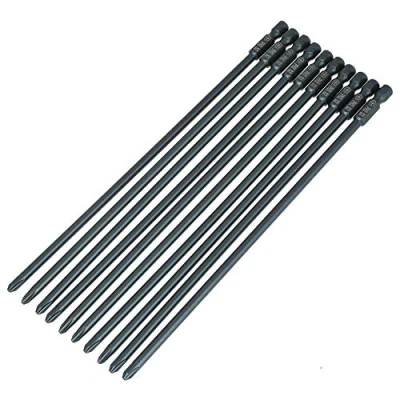 Afbeelding van 10 stuks 200 mm zeskantige schacht PH2 schroevendraaierbits sleuf dubbele bit slagschroef driver set