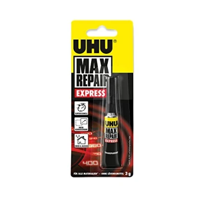 Afbeelding van UHU Max Repair Express, tube, snelle en sterke lijm voor onmiddellijke, nauwkeurige kleine reparatiewerkzaamheden. 3 g