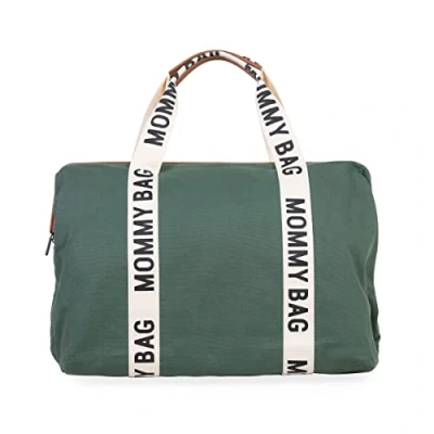 Afbeelding van Verzorgingstas Childhome Mommy Bag Signature Canvas Groen