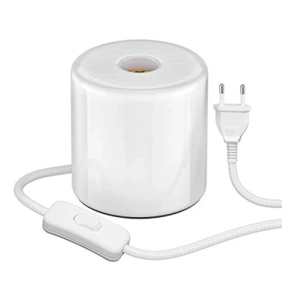 Afbeelding van ledscom.de Tafellamp TIPO, schakelaar, porselein, wit, 1x E27 max. 300W, tafellamp, bedlamp, nachtlampje, porseleinen lamp, keramische lamp