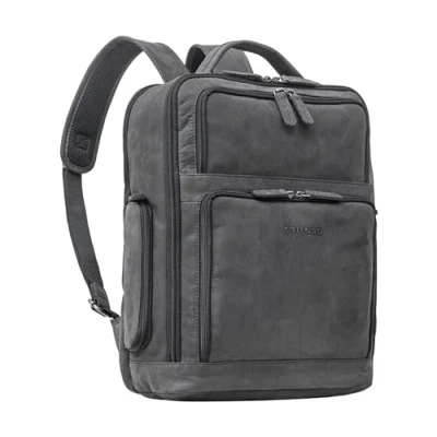 Afbeelding van STILORD &#039;Jayden&#039; Business rugzak Heren Leer Grote Vintage met Laptop compartiment 15 inch DIN A4 Daypack Echt leder, Kleur:antraciet